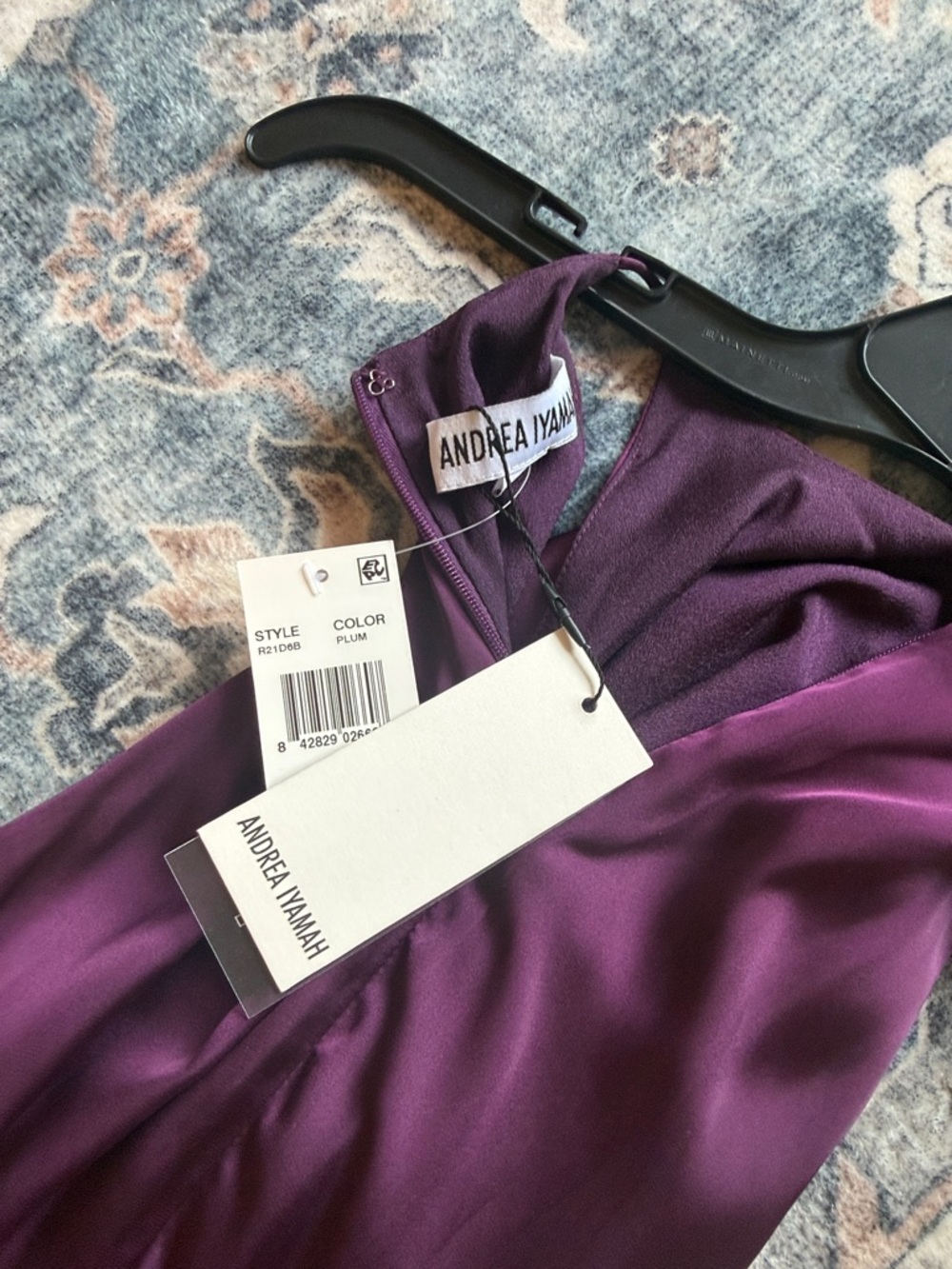 ANDREA IYAMAH Reni Plum Dress in Satin NWT Small - Picture 12 of 13